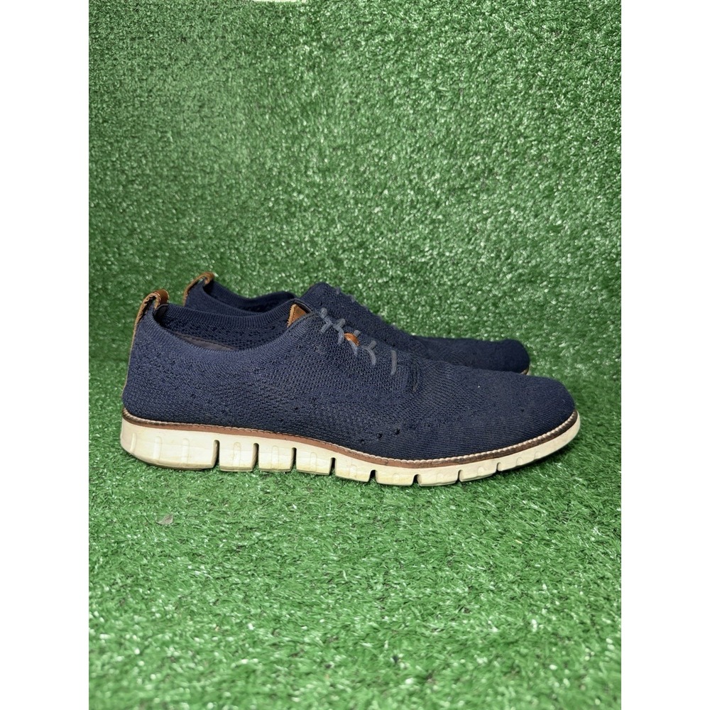 Cole Haan Zero Grand Men Size 13 Blue Mesh Wingtip Oxfords Casual Comfort Shoes